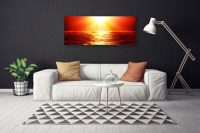 Obraz na plátně Západ Slunce Moře Vlna