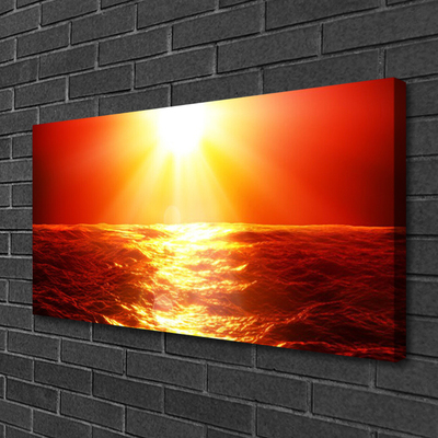 Obraz na plátně Západ Slunce Moře Vlna