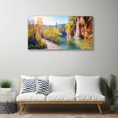 Obraz na plátně Jezero Krajina Vodopád