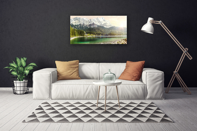 Obraz na plátně Hory Les Jezero Krajina