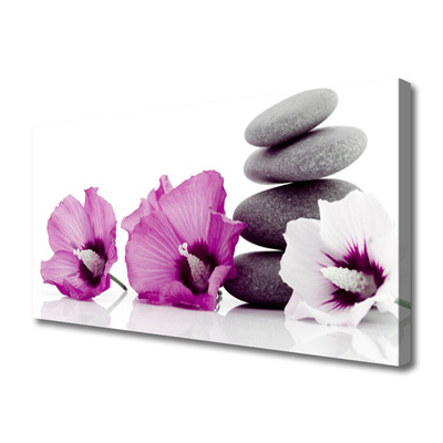 Obraz na plátně Květiny Kameny Zen Lázně