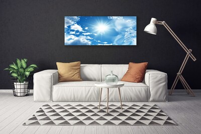 Obraz na plátně Slunce Mraky Nebe Modř