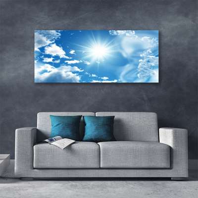 Obraz na plátně Slunce Mraky Nebe Modř