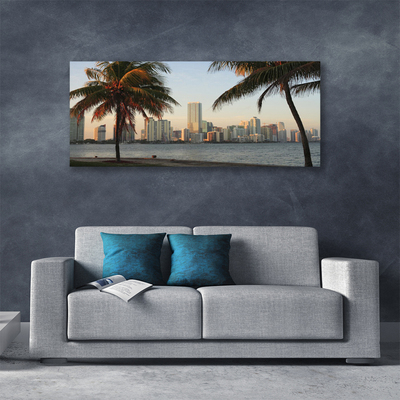Obraz na plátně Palmy Tropy Město Moře