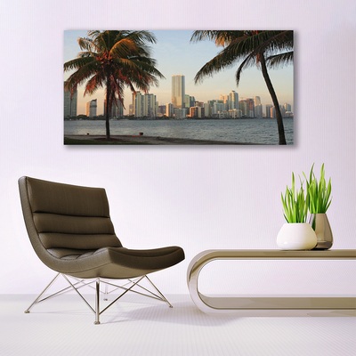Obraz na plátně Palmy Tropy Město Moře
