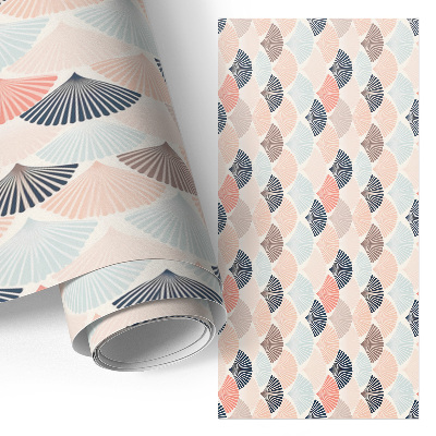 Samolepící tapeta na nábytek s motivem pastelových vějířů