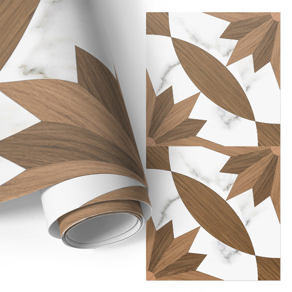 Tapeta na skříň Dřevo a mramor