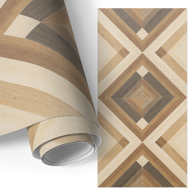 Tapeta na skříň s motivem dřevěné mozaiky