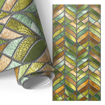 Samolepka na nábytek s motivem listů z barevného skla