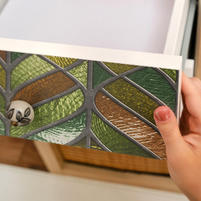 Samolepka na nábytek Listy z barevného skla