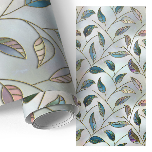 Fólie na nábytek Listy z barevného skla