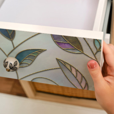 Fólie na nábytek Listy z barevného skla