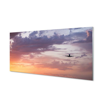 Obraz na skle Zataženo oblohy lehká letadla