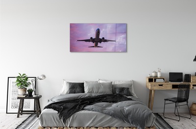 Obraz na skle Mraky obloha letadlo