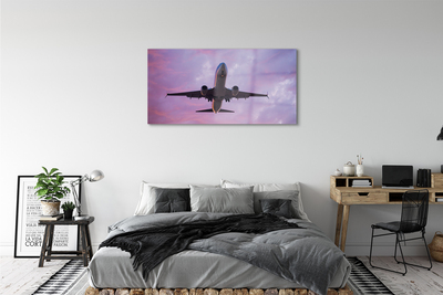 Obraz na skle Mraky obloha letadlo