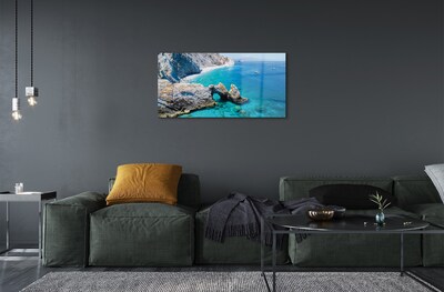 Obraz na skle Řecko Beach břehu moře