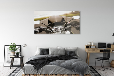 Obraz na skle Motocyklu silničního oblohy top
