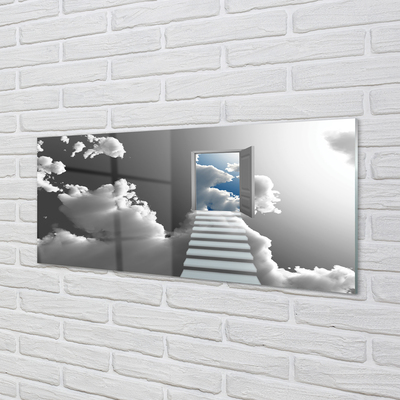 Obraz na skle Schody mraky dveře