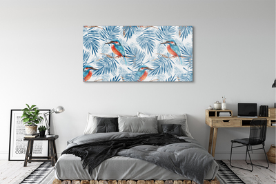 Obraz na skle Malované pták na větvi