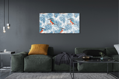 Obraz na skle Malované pták na větvi