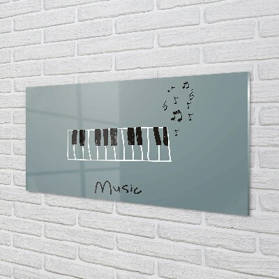 Obraz na skle noty na klavír