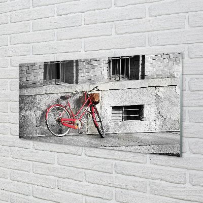 Obraz na skle Červené kolo s košíkem