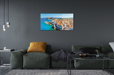 Obraz na skle Řecko Mořské pobřeží město