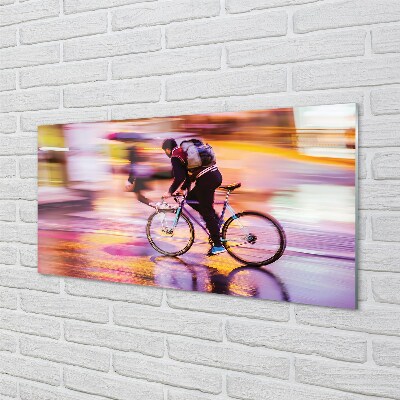 Obraz na skle Bike světla muže