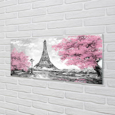 Obraz na skle Paris jarní strom