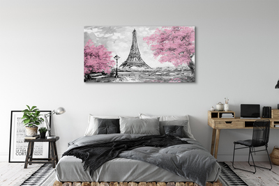Obraz na skle Paris jarní strom