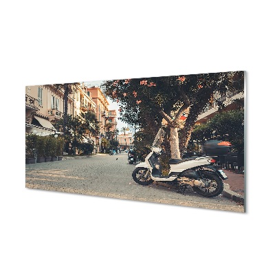 obráz na skle obráz na skle městské Motocykly palmového léta