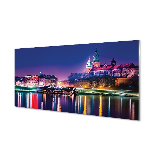 Obraz na skle Krakow City noc řeka