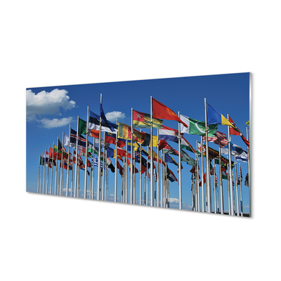 Obraz na skle různé vlajky