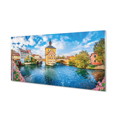 Obraz na skle Německo staré město říční mosty