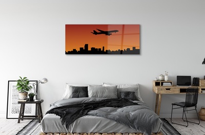 Obraz na skle Letadlo a slunce oblohu