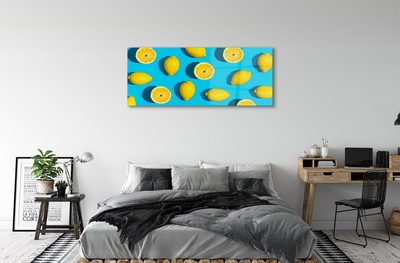 Obraz na skle Citrony na modrém pozadí