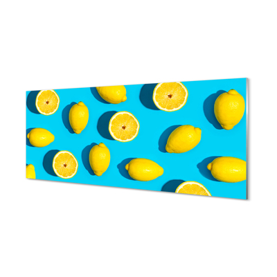 Obraz na skle Citrony na modrém pozadí