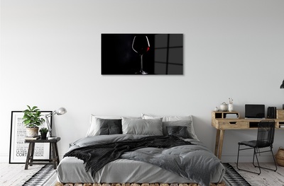 Obraz na skle Černé pozadí se sklenkou vína
