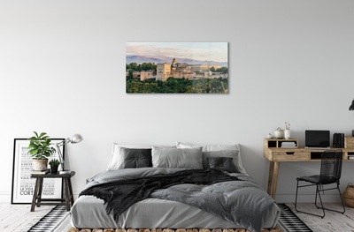 Obraz na skle Španělsko Castle horský les