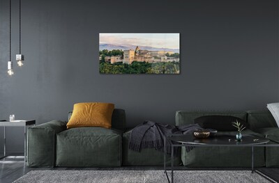 Obraz na skle Španělsko Castle horský les