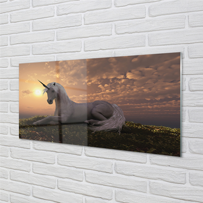 Obraz na skle Unicorn horské slunce