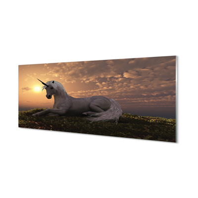 Obraz na skle Unicorn horské slunce