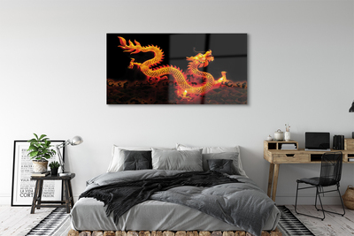 Obraz na skle Gold dragon