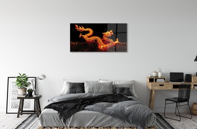 Obraz na skle Gold dragon