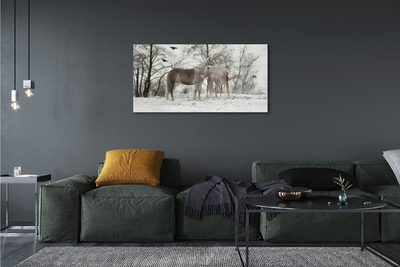 Obraz na skle Zimní lesní jednorožci