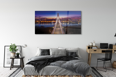 Obraz na skle Warsaw panorama říční most