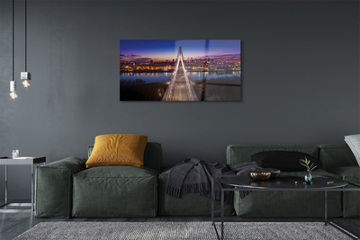Obraz na skle Warsaw panorama říční most