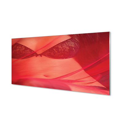 Obraz na skle Žena v červeném tylu