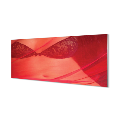 Obraz na skle Žena v červeném tylu