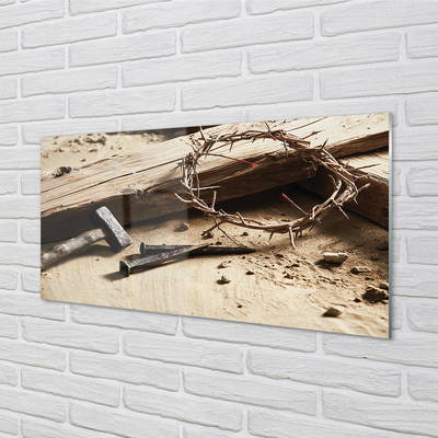 Obraz na skle Kříže pro trny kladivo